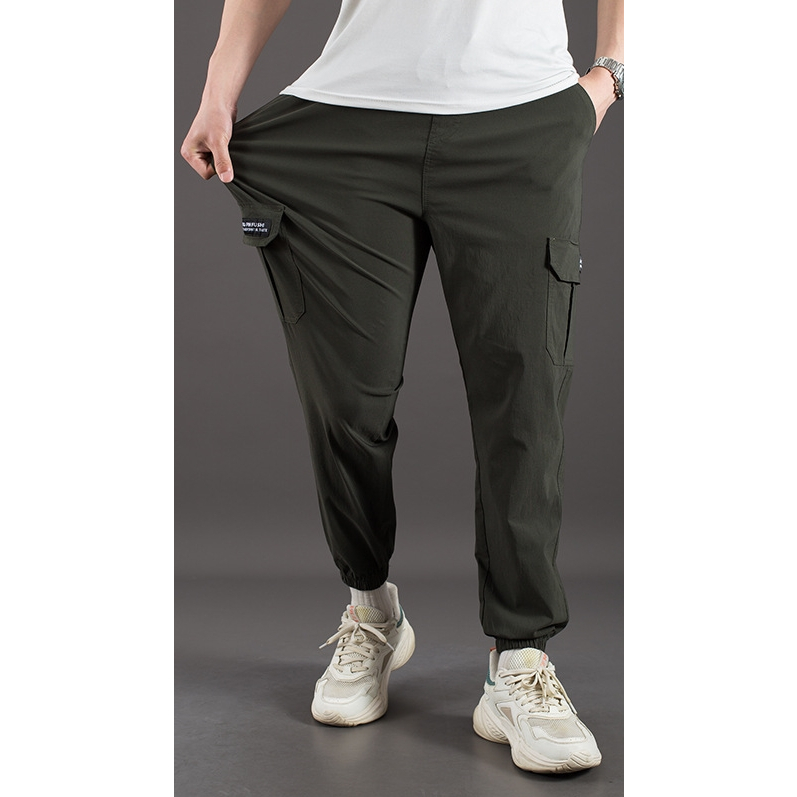 【億子洪】爆彈口袋工裝長褲 SGS認證通過 無拉鍊款 軍綠束腳-2XL【P5】, , large