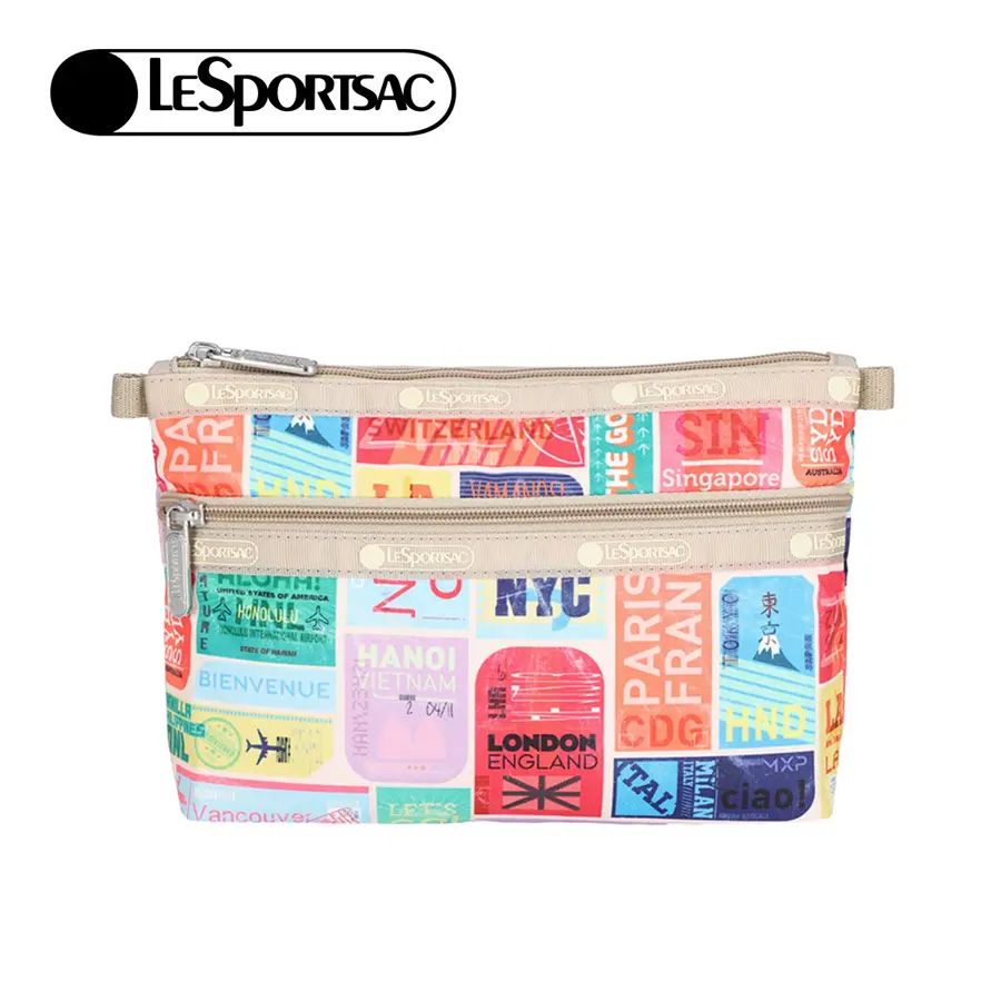 Lesportsac Cosmetic Clutch 雙層拉鍊化妝包 / 旅人的印記