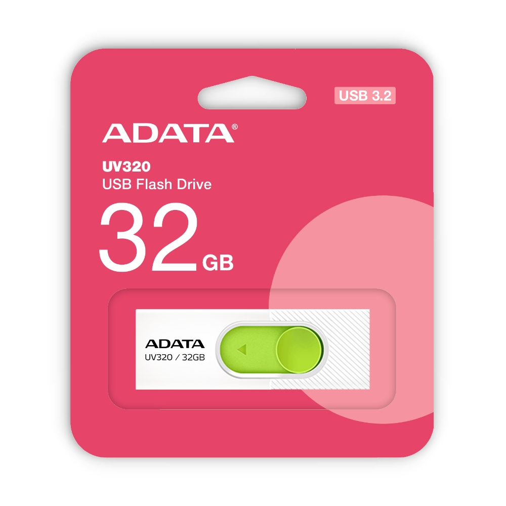 【ADATA 威剛】UV320 32G 白色 USB 3.2 Gen 1 高速 隨身碟, , large