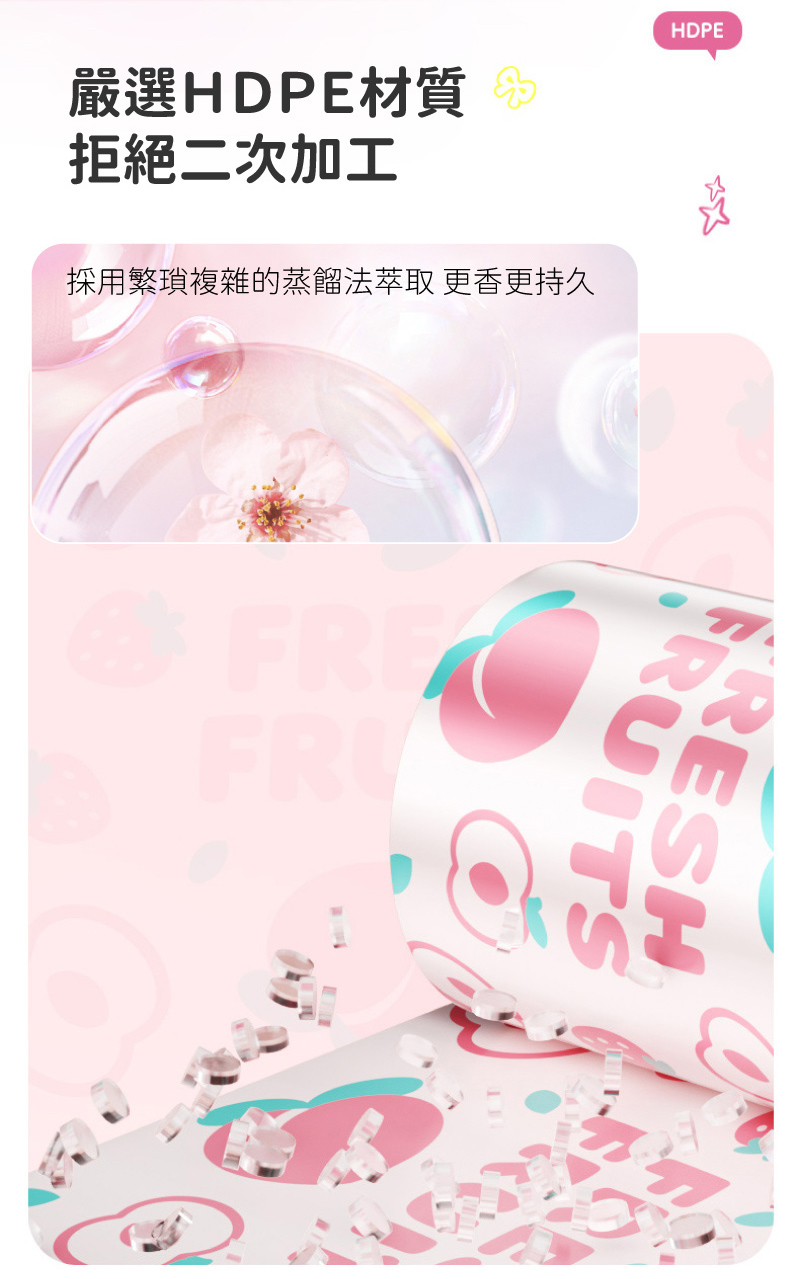 【APEX】白桃香氛加厚免撕抽繩手提垃圾袋 45入/卷 3入, , large