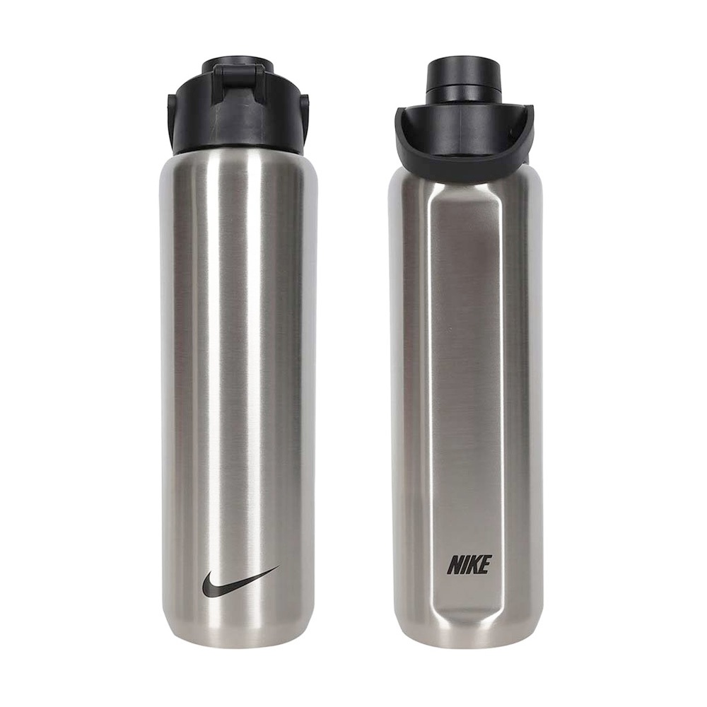 NIKE SS RECHARGE 大口徑保冷瓶 24OZ 運動水壺 隨身杯 水瓶 轉蓋 便攜 人體工學 防漏 黑 銀黑, , large