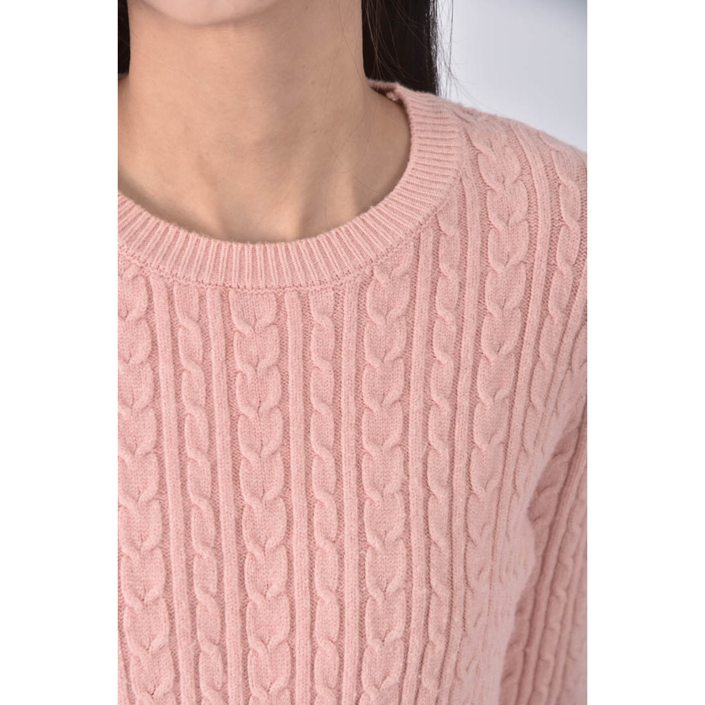 (S) 衣芙圓領粉色毛衣二手衣, , large