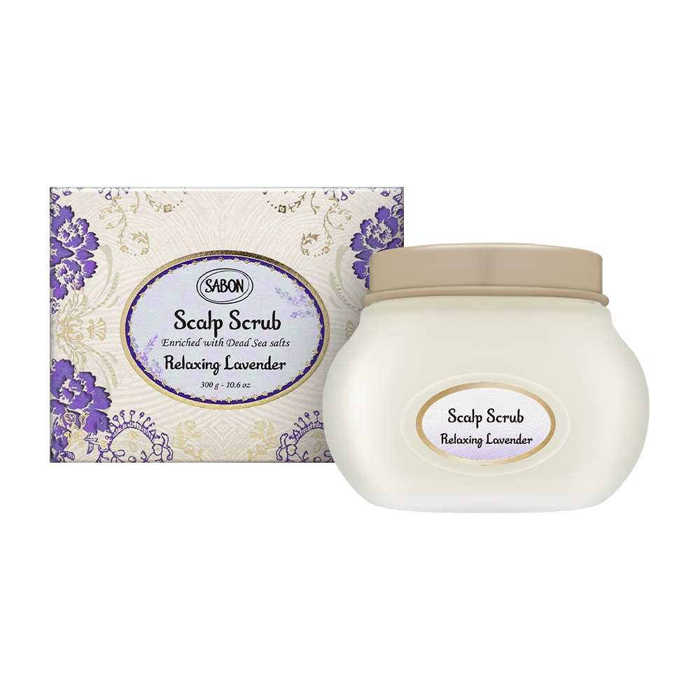 【SABON】舒緩薰衣草死海鹽頭皮磨砂膏 300g, , large