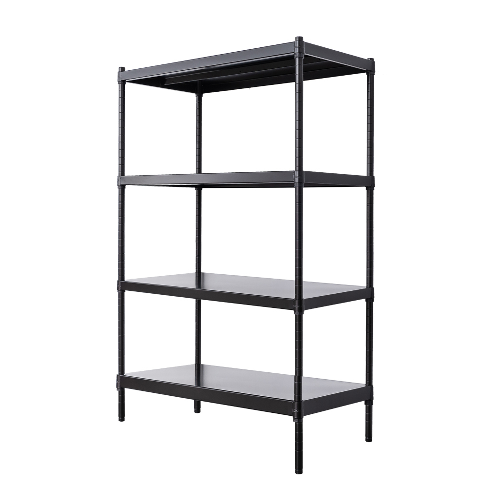 【Y HOUSE】90x45x120 cm 4-layer hole-free iron plate storage rack rack iron rack - black paint, , large