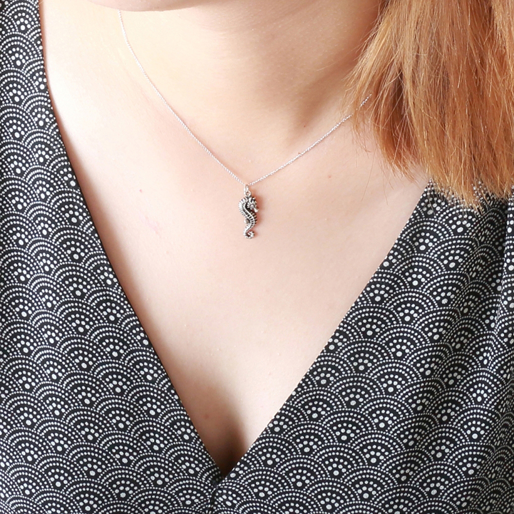 【Angel & Me】Mr. seahorse paternal love s925 sterling silver necklace gift, , large