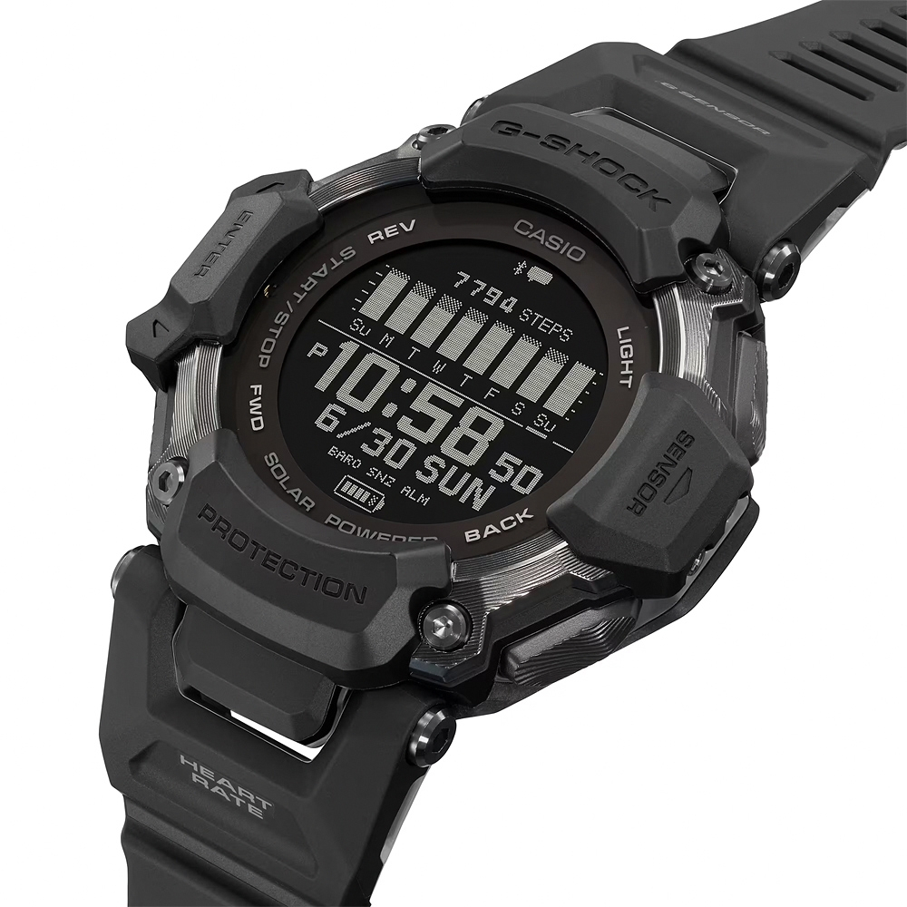 CASIO 卡西歐 G-SQUAD 心率偵測 GPS 藍芽 太陽能多元運動手錶-黑 GBD-H2000-1B, , large