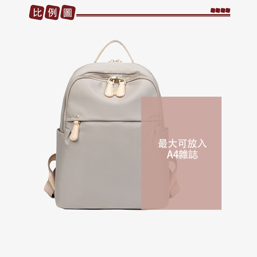 SPRING-尼龍後背包韓版百搭後背包大容量學生後背包旅行後背包-多色, , large