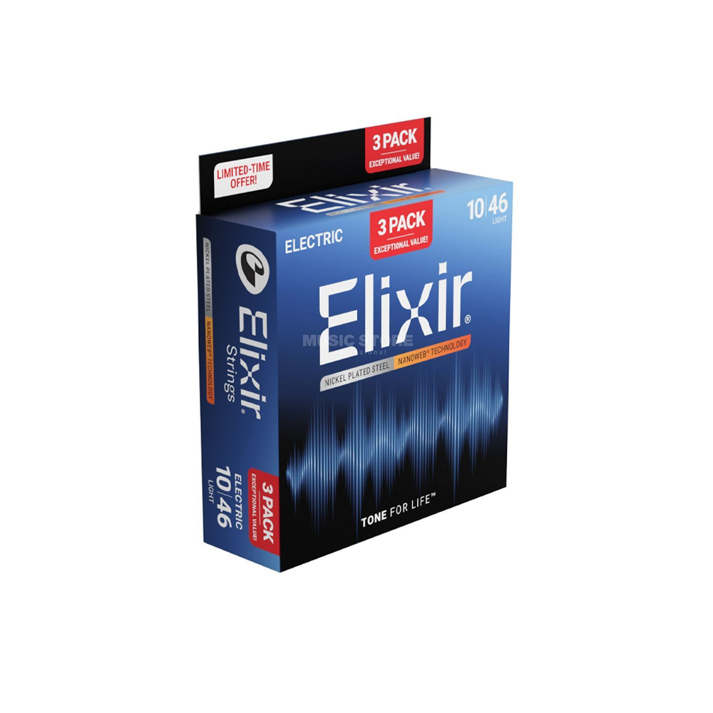 Elixir 16567 Nanoweb 薄包覆 電吉他套弦 10-46 3套組【敦煌樂器】, , large