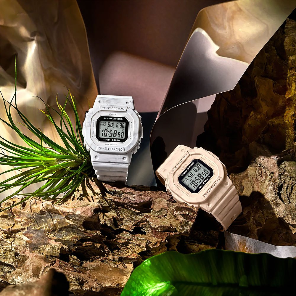 CASIO 卡西歐 G-SHOCK 大理石紋 太陽能方形女錶 GMS-S5600RT-4, , large