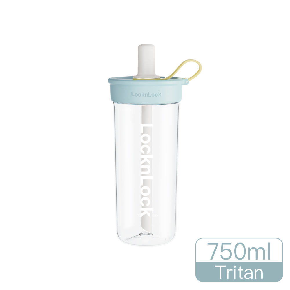 LL bubble tea water bottle 750ml, 軟萌棉花糖藍, large