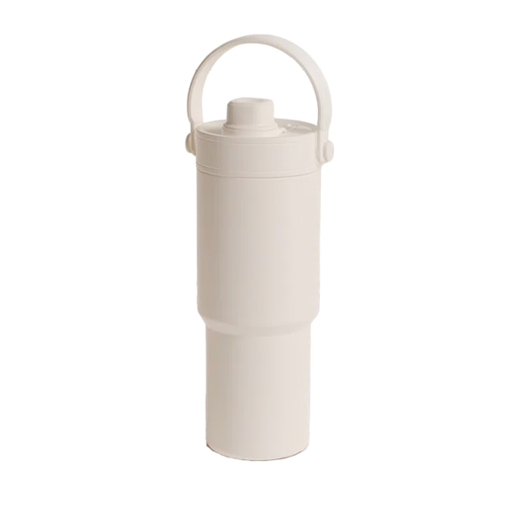 【A&R】316不鏽鋼陶瓷款保溫保冷水杯附吸管 730ML - 奶霜白, , large