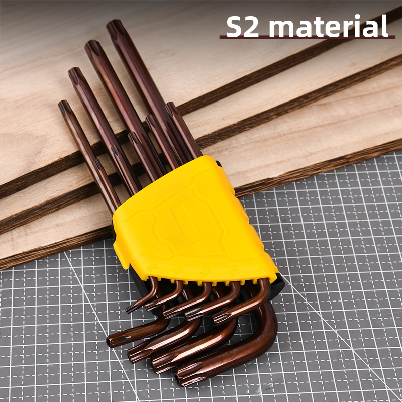 【deli tools】Star Wrench L-Shaped Wrench 9-Piece Set Upgraded Semi-Pro Series, , large