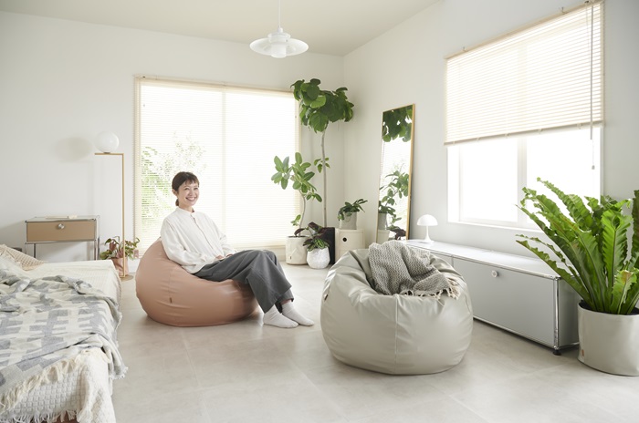 Egg Bean bag , 淺灰, large