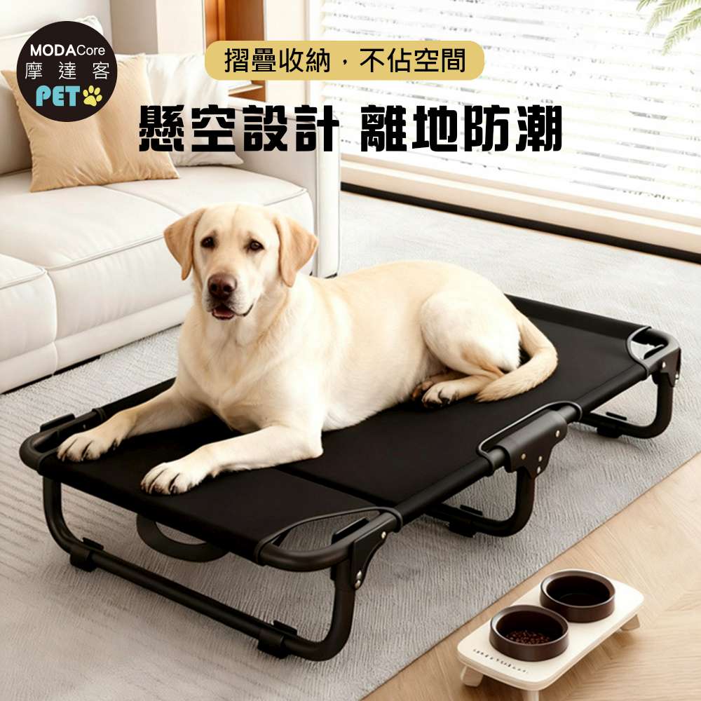摩達客寵物-免安裝超輕量透氣摺疊寵物行軍床-S號 外銷歐美加厚款飛行床寵物床_不鏽鋼支架, , large