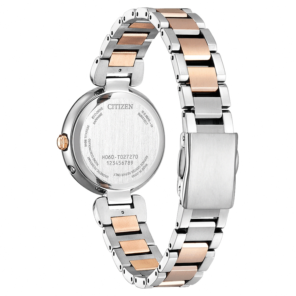 CITIZEN 星辰 XC 櫻吹雪限定 鈦 光動能電波女錶 ES9465-68W, , large