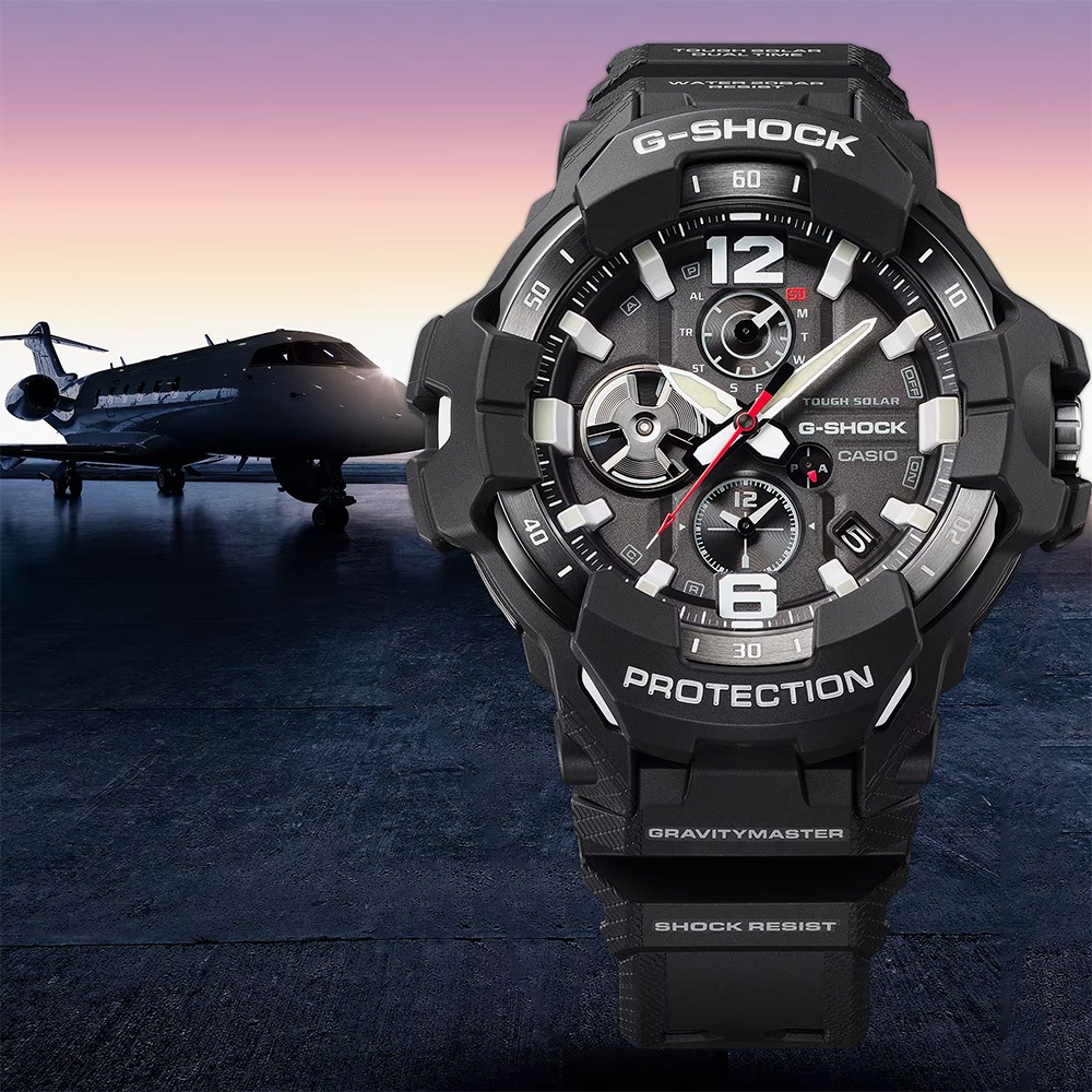 CASIO卡西歐 G-SHOCK MASTER OF G 專業航空錶 太陽能藍芽飛行錶 GR-B300-1A, , large