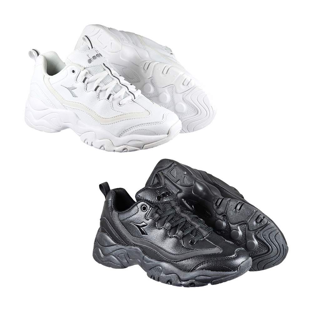 DIADORA迪亞多那 時尚休閒蛋糕鞋 女運動鞋 女鞋 老爹鞋 復古 素色 增高 吸震 Q彈 氣墊乳膠鞋墊 止滑 白 黑, , large