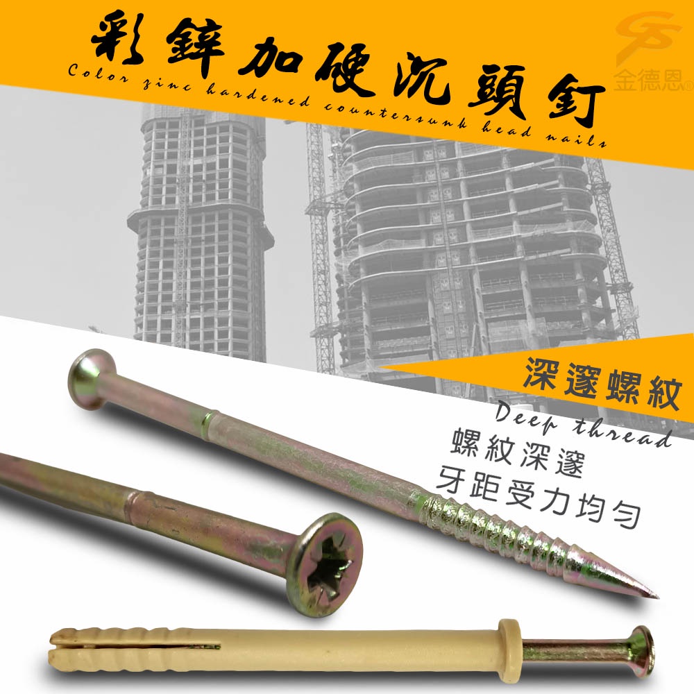 GS MALL 台灣製造 1組100入 尼龍膨脹螺絲 壁虎螺絲 麻根塞螺絲 裝修螺絲 鍍鋅螺絲 尼龍螺絲 膨脹螺絲 螺絲, , large