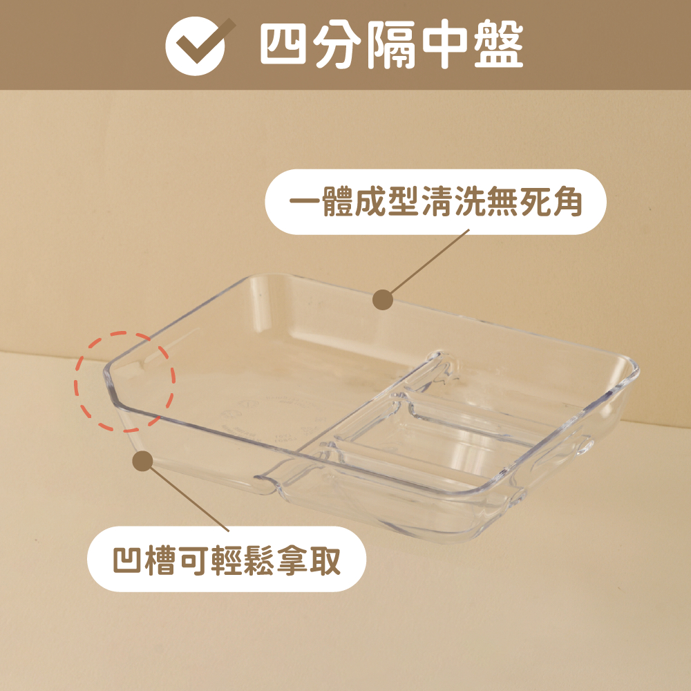 【哩皿食器】台灣製  食品級Tritan  三合一餐盒, , large