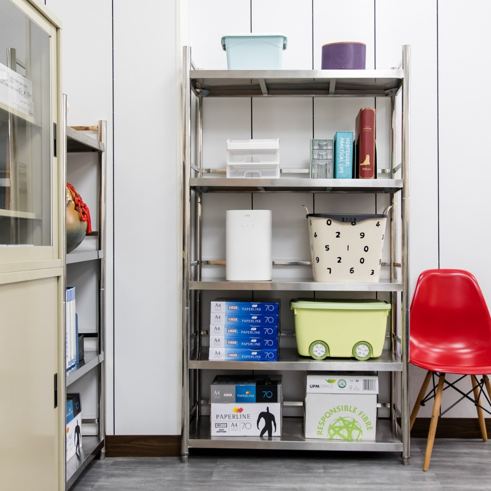 【誠宜居家】120x40x168公分 (三面圍欄-五層不鏽鋼置物架)升級款加粗加厚-加強底部橫梁 收納架 不鏽鋼置物架 不銹鋼置物架 廚房不銹鋼置物架 置物架 家電架 廚房架 架子, , large