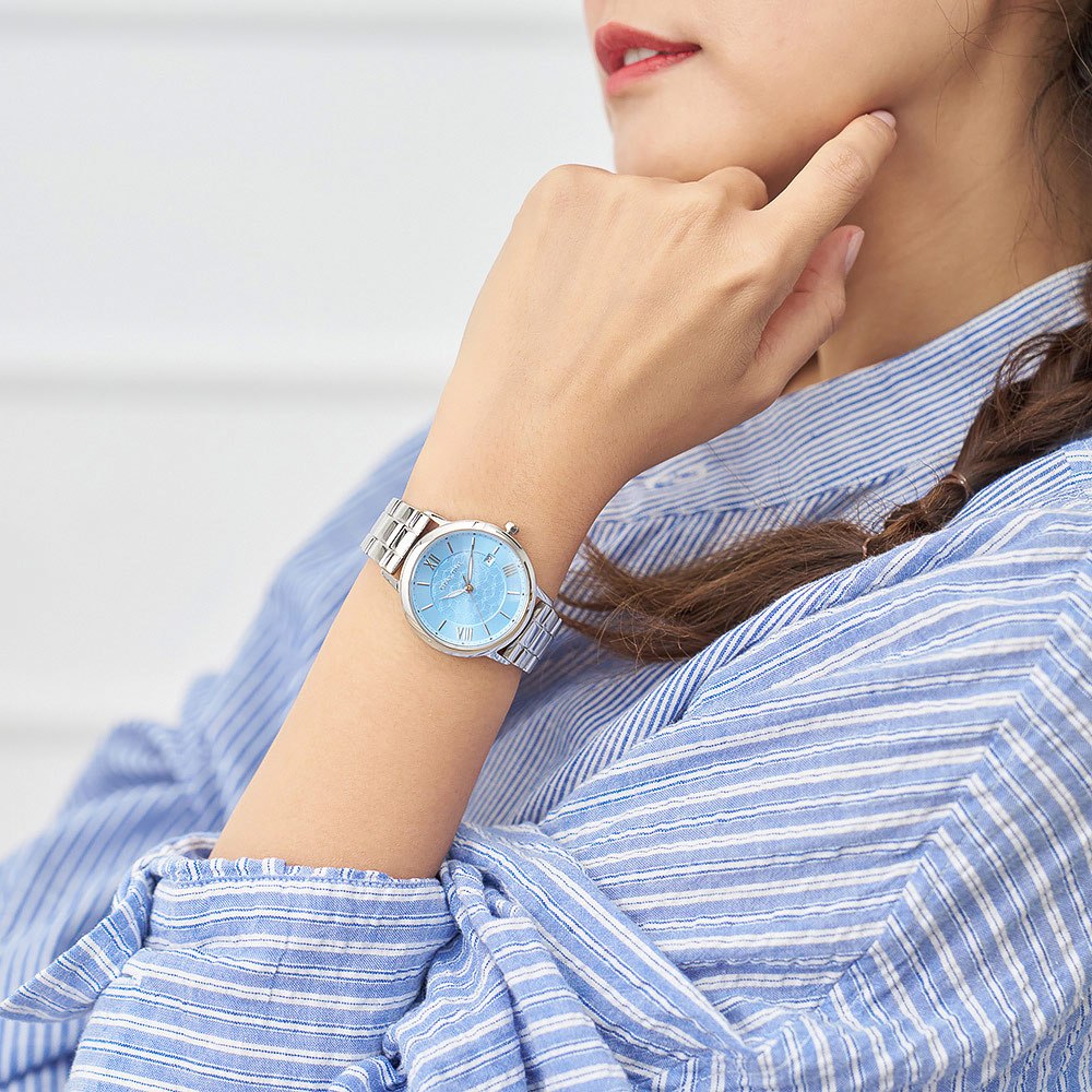 Relax Time RT-111 生命之花 花窗格紋時尚女錶 手錶 藍x銀 RT-111-2, , large