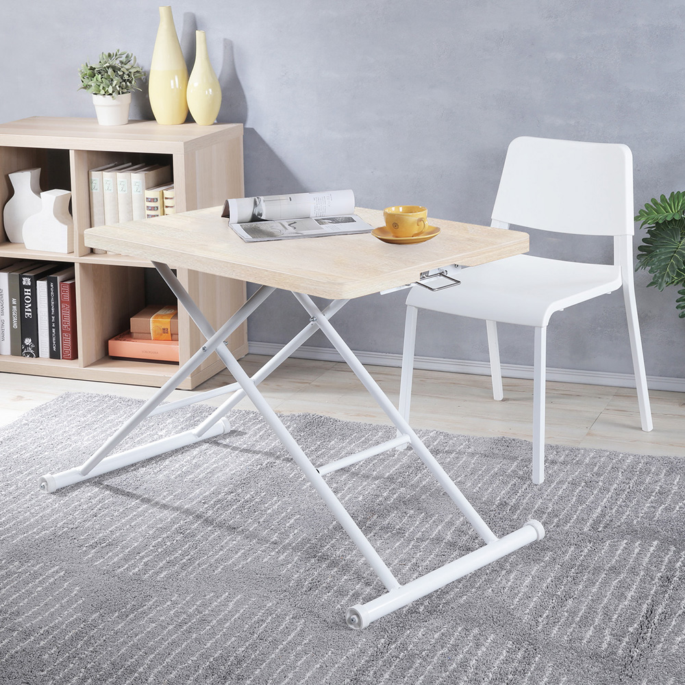 《C&B》中崎氣壓式90*60CM桌面加厚氣壓升降桌便利桌/台灣生產-北歐淺橡色, , large