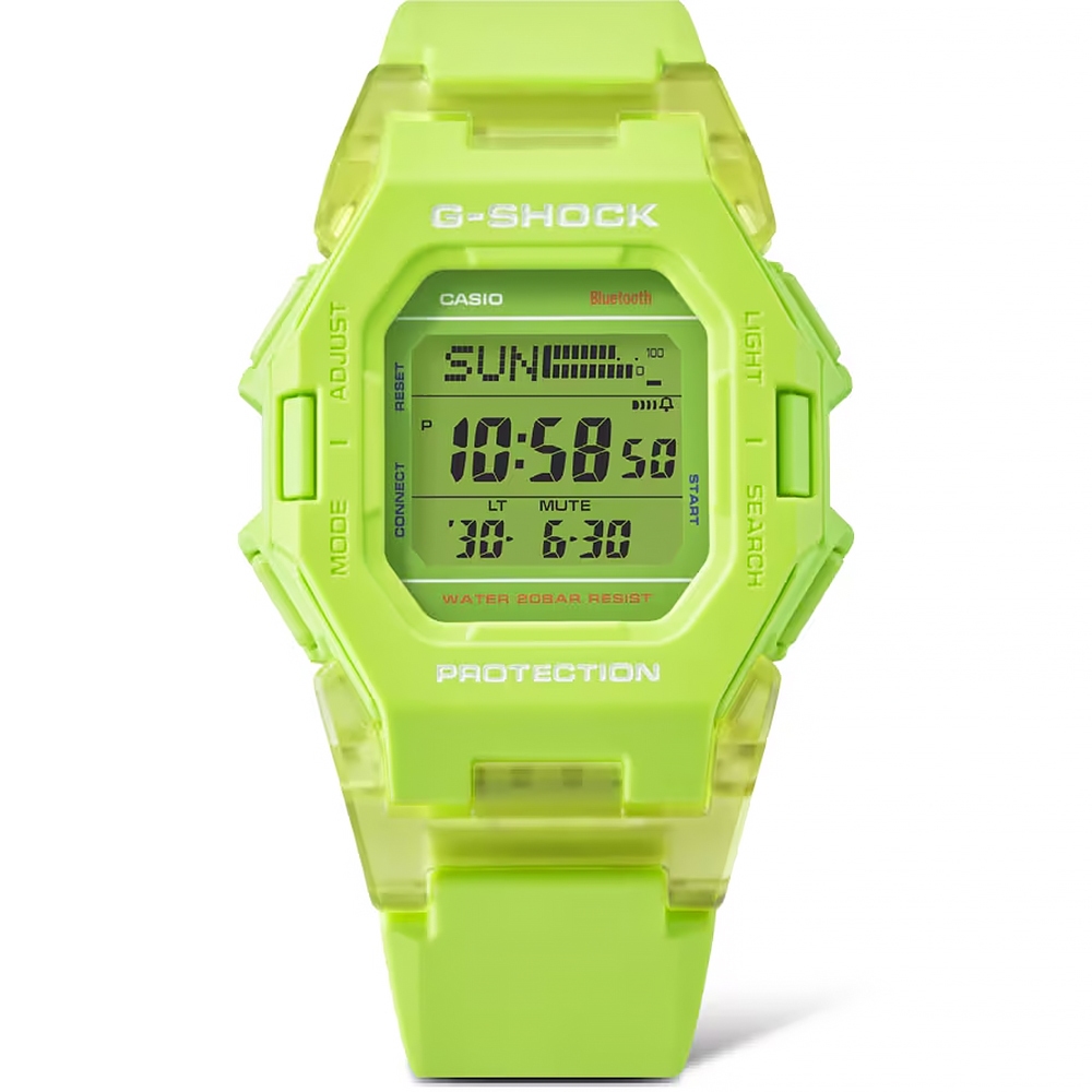 CASIO 卡西歐 G-SHOCK 纖薄時尚未來感藍牙運動電子錶 手錶-螢光黃 GD-B500S-3, , large
