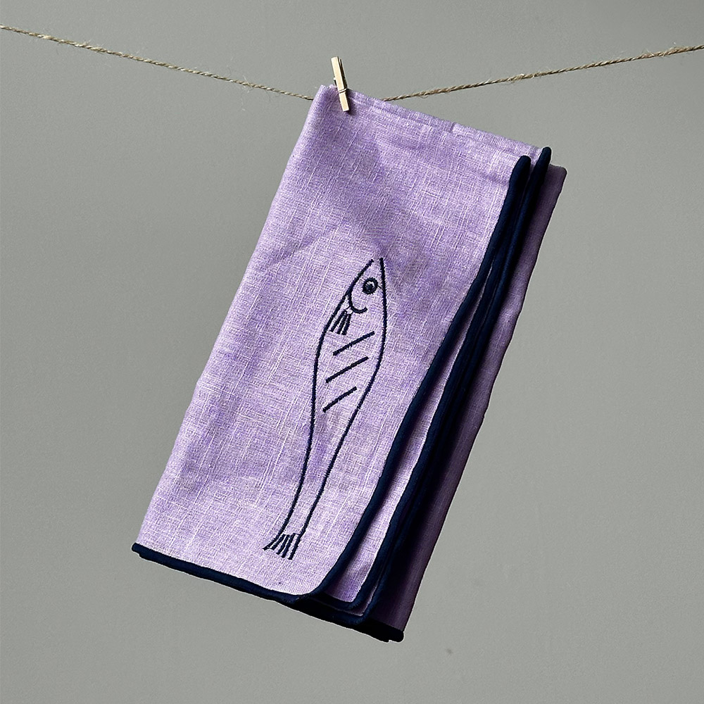 Embroidered Napkins-Fish, , large