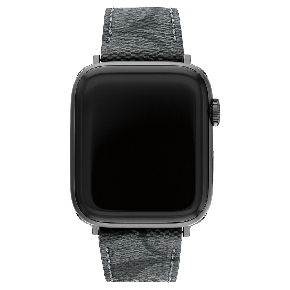 COACH Apple Watch 錶帶 42/44/45mm 適用 皮錶帶  - 鐵灰色 (不含手錶), , large