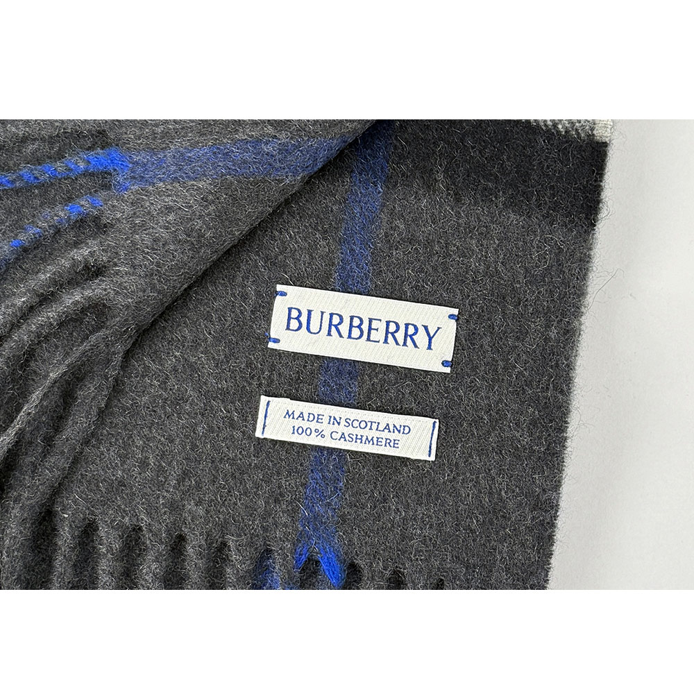 BURBERRY 基本款經典格紋喀什米爾圍巾/暗炭灰色, , large