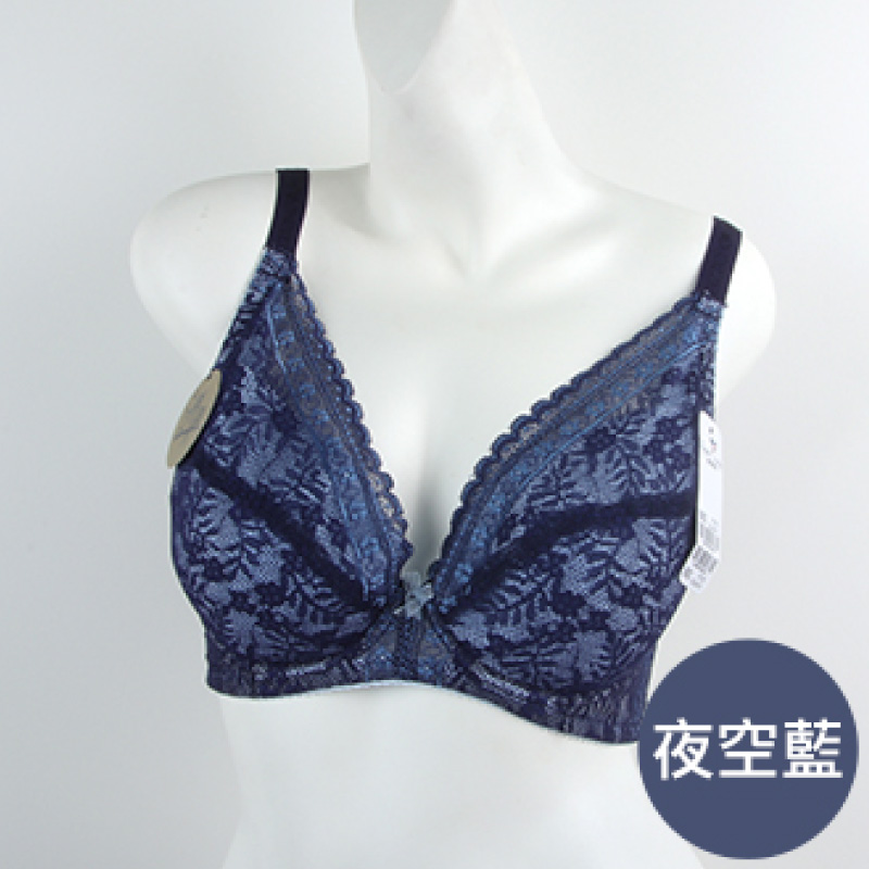 [WINIBRA] Made in Taiwan, Underwire, Side Support and Centering, Full Coverage, Plus Size C~G Cups, Midnight Blue, Size (G44), 夜空藍, large