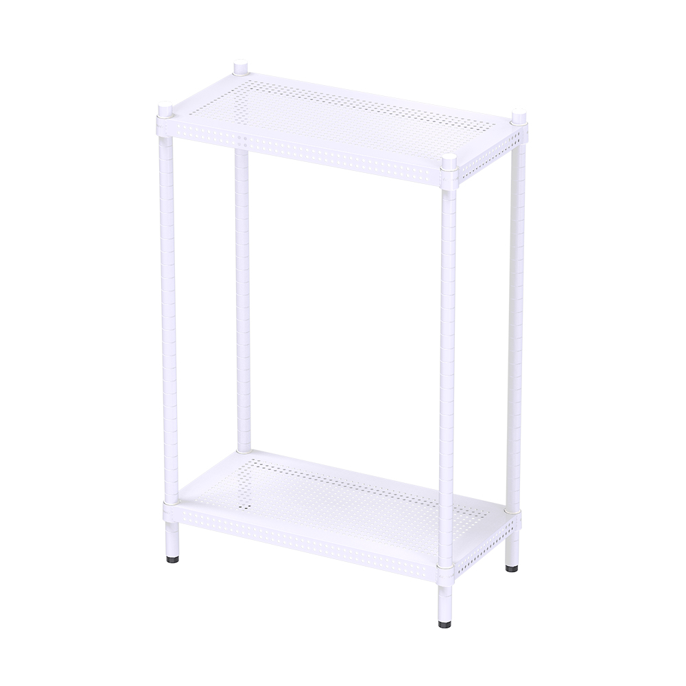 [Y HOUSE] 60x30x90cm Extreme Aesthetic Perforated Two-Tier Storage Rack - Lacquered White, , large