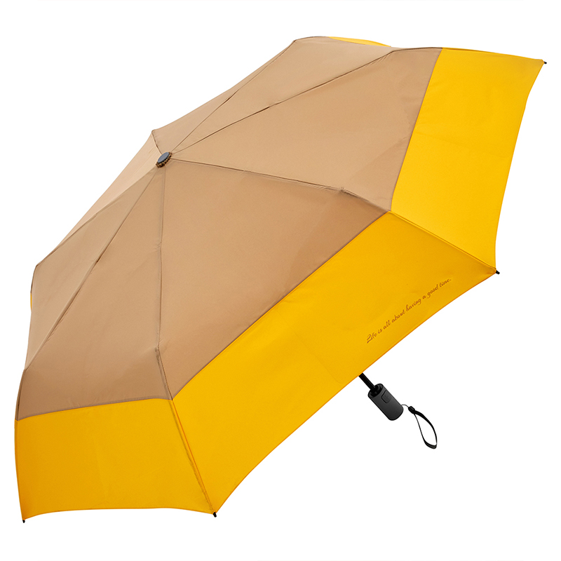 Umbrella, 卡其+黃 , large