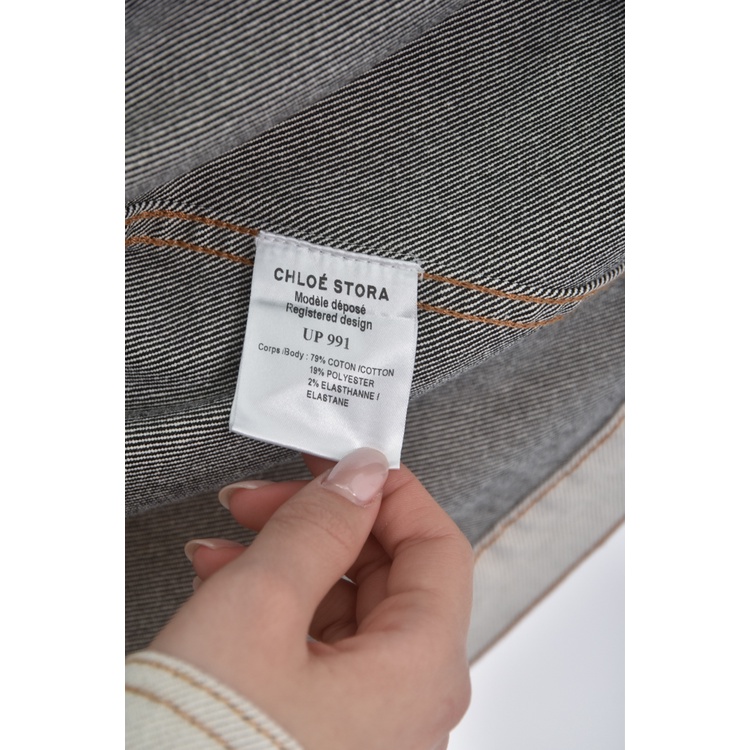 (M) chole stora丹寧牛仔質感灰色外套二手衣, , large