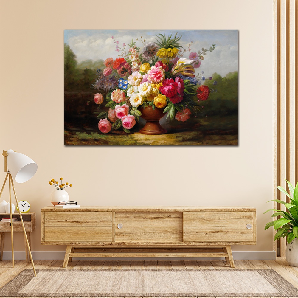 【御畫房】古典花之一 國家一級畫師手繪油畫60×90cm(VF-77), , large