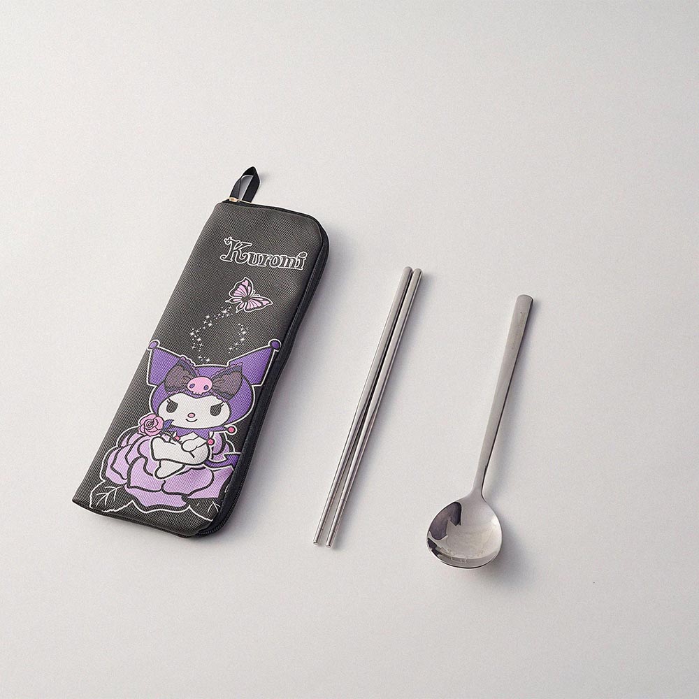 SANRIO Simple Cutlery Set - Coolomi - Black Butterfly Design Two-Piece Set, , large