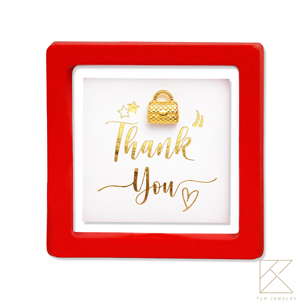 【TLH】母親節限定黃金擺件 包你幸福 純金999 約重0.07錢&plusmn;0.02 附贈母親節專屬包裝 (生日 送禮), , large