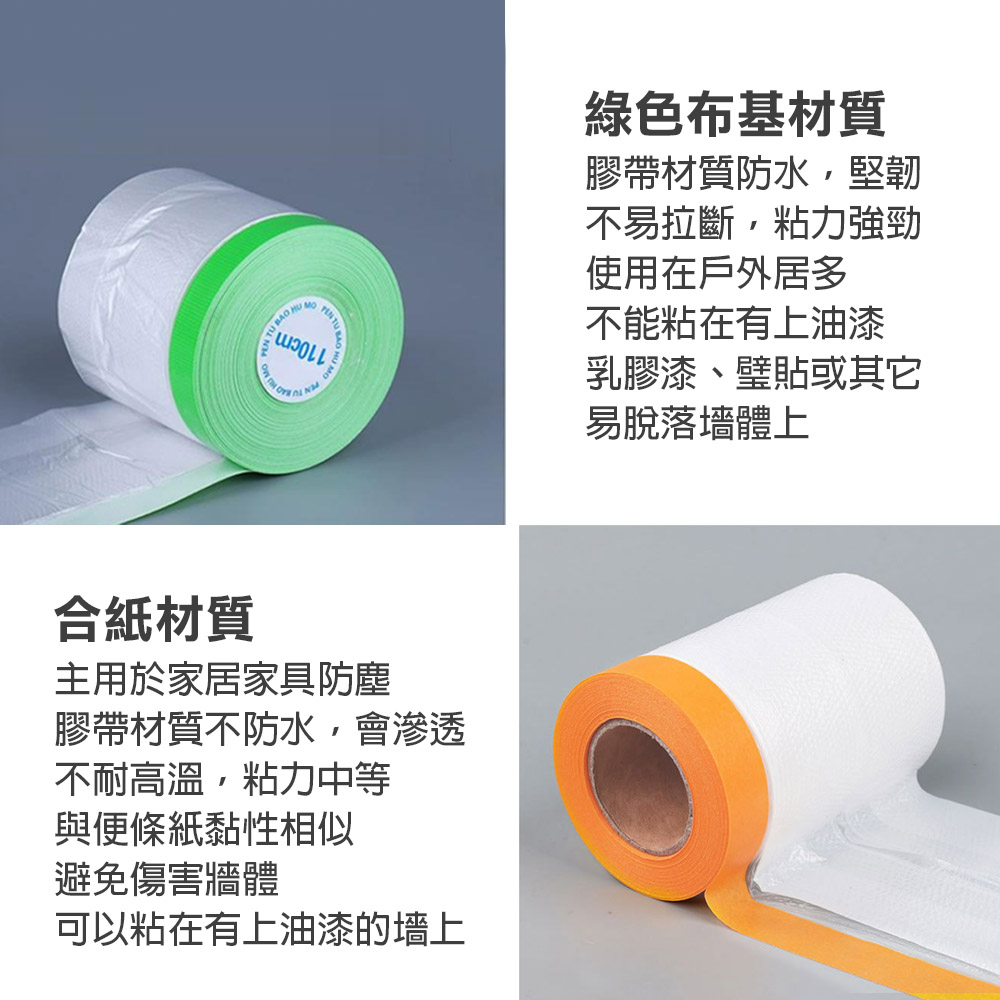 家具遮蔽防塵膜 養生膠帶 噴漆遮蔽 家具防塵罩 保潔 油漆 塑料 防塵 和紙PE膜 DIY 家居防護工程, , large