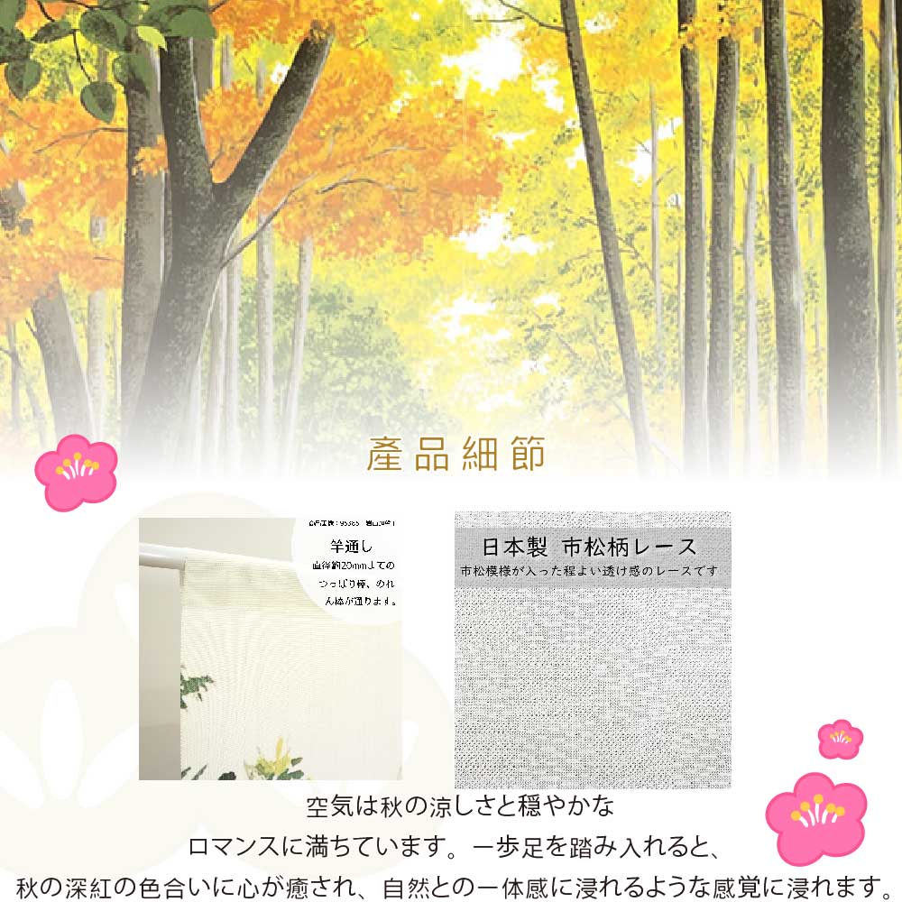 日本製【コスモ】長門簾《秋楓小徑》, , large