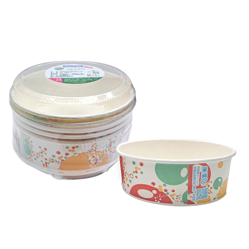 自然風寬口紙皿附蓋900ml, , large