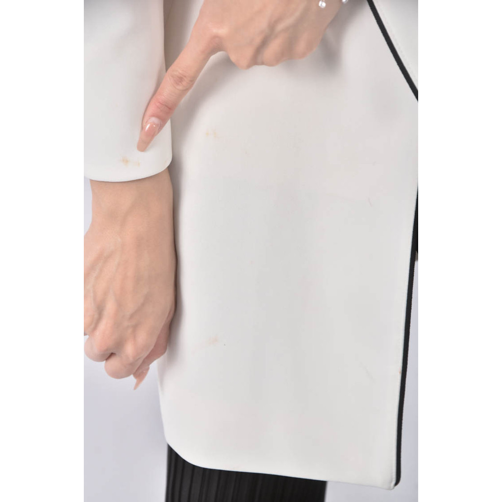 (M) ˋ西裝V領 長版白色外套二手衣, , large