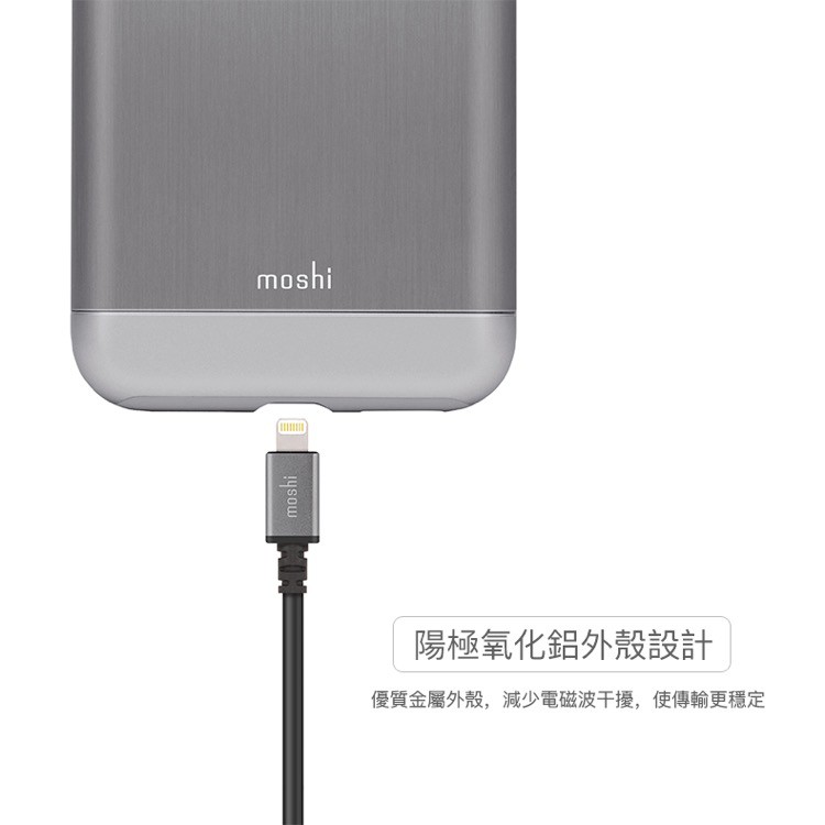 Moshi USB-A  to Lightning 充電線 傳輸線（3m）iPhone充電線 MFI 束線帶, , large