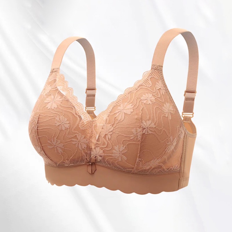 [WINIBRA]Skin-friendly cotton bra with a focus on enhancing the bust, size AB cup, 22M, wire-free, skin color ,M(34), , large