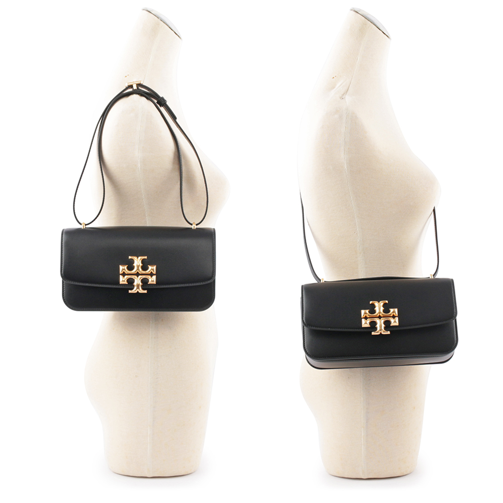 Tory Burch Eleanor 大標誌長型翻蓋小款二用包/黑色, , large