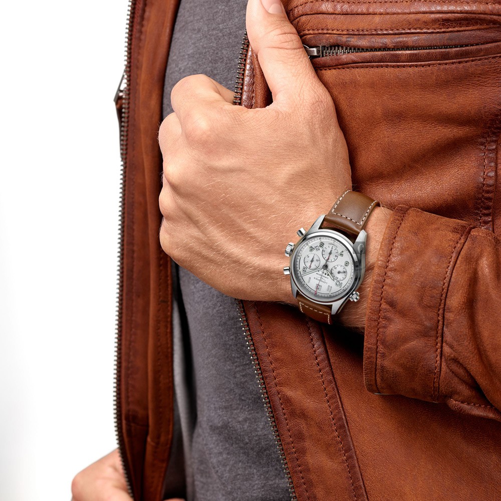 LONGINES浪琴 Spirit 先行者系列飛行員計時機械錶-銀X咖啡/42mm L38204732, , large