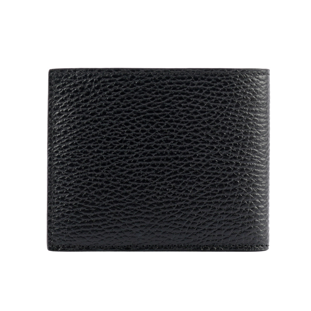 GUCCI 金屬縫線雙G Logo牛皮雙色6卡短夾/黑色/綠色, , large