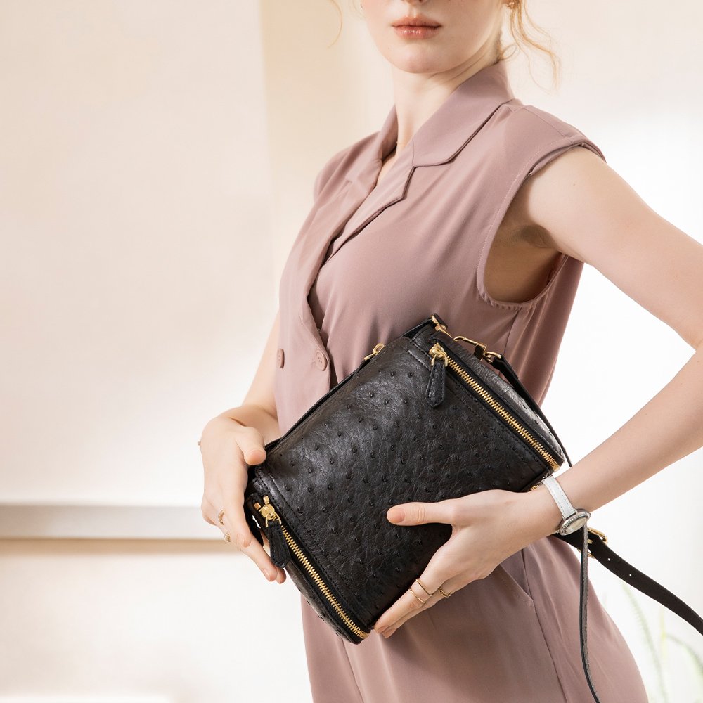【M2nd】 Ostrich  Handbag, , large