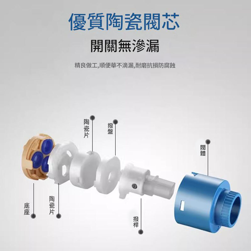 G-shaped hot and cold water faucet (electroplated silver) 17cm high - comes with 2 x 60cm high-pressure hoses, , large