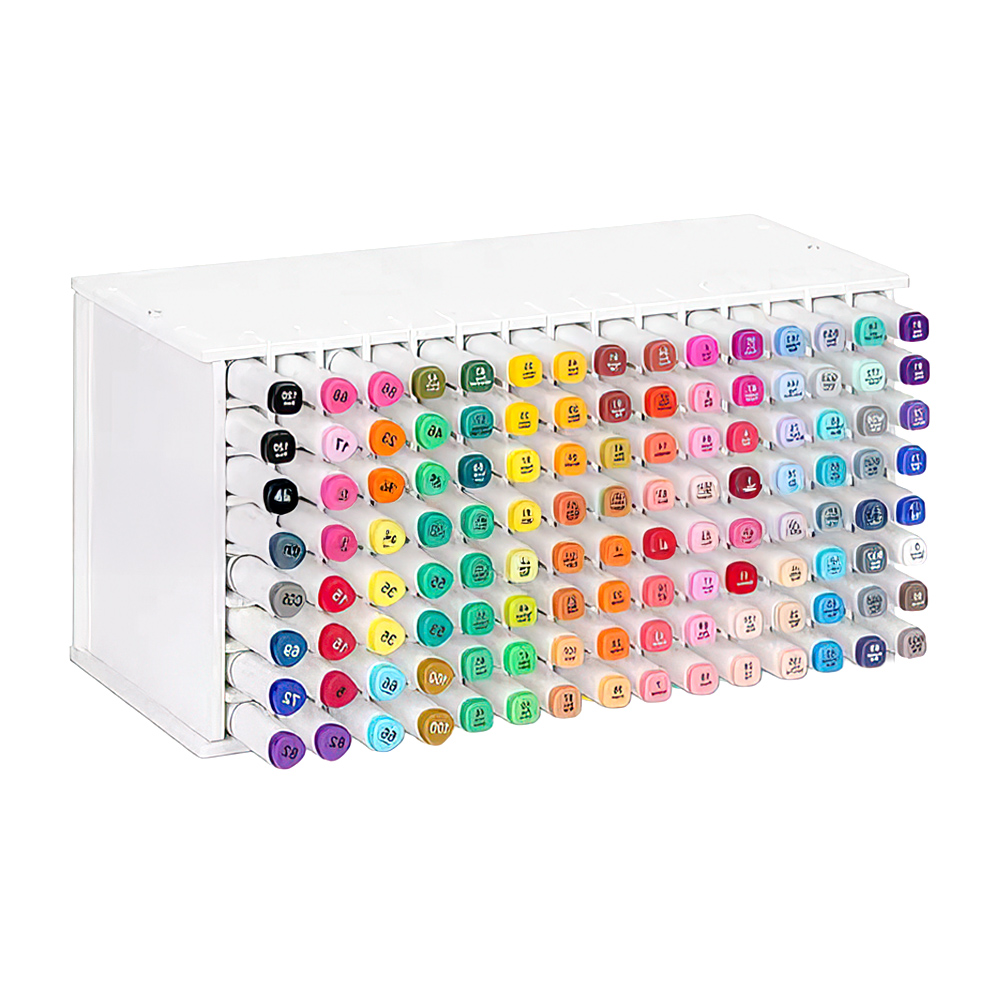 【上手家居】馬克筆筆架-72孔-白色(馬克筆收納架/筆筒/斜插式筆筒/文具收納/桌上收納), , large