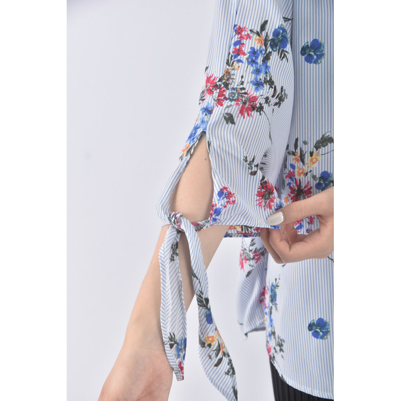 (S) only質感條紋藍色短袖上衣二手衣, , large